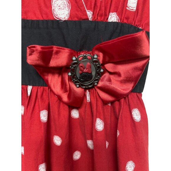 Disney Parks Minnie Mouse Retro Pin-Up Skater Dress Red Belted Women's Size XS - Picture 6 of 12